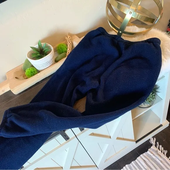 Vintage LL Bean Fleece Sweatpants Women's M Blue Ankle Zip Stretch Waist #521 - Picture 4 of 4